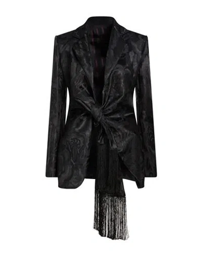Etro Woman Blazer Black Size 10 Viscose, Silk, Polyamide
