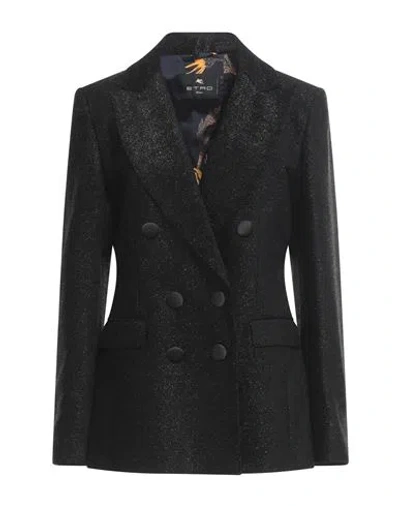 Etro Woman Blazer Black Size 8 Viscose, Modal, Polyamide