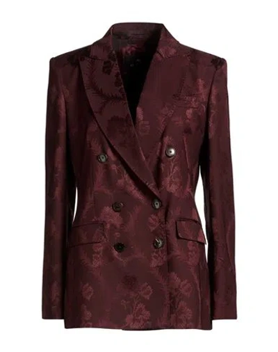 Etro Woman Blazer Burgundy Size 4 Viscose, Wool In Red