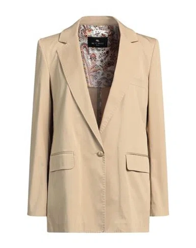 Etro Woman Blazer Camel Size 4 Cotton, Elastane In Beige