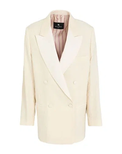 Etro Woman Blazer Ivory Size 4 Cotton, Wool In White