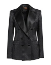 Etro Black Viscose Blend Blazer In Blue