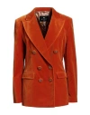 Etro Double-breasted Velvet Blazer In Orange