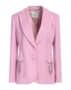 Etro Paisley-print Velvet Blazer In Pink