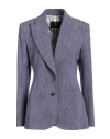 Etro , Slub Fabric Jacket, Woman, Light Blue, Size 48 In Purple