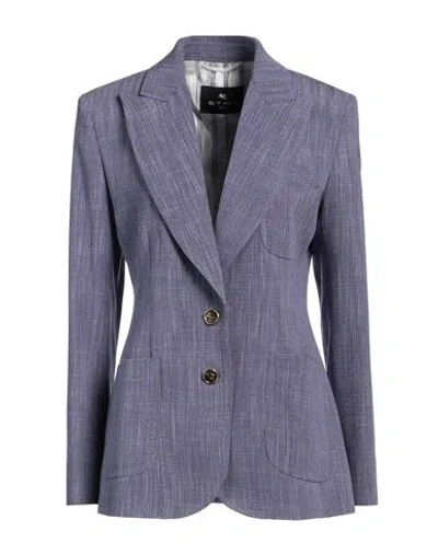 ETRO ETRO WOMAN BLAZER PURPLE SIZE 12 VISCOSE, POLYESTER