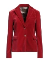 Etro Woman Blazer Red Size 10 Cotton, Elastane