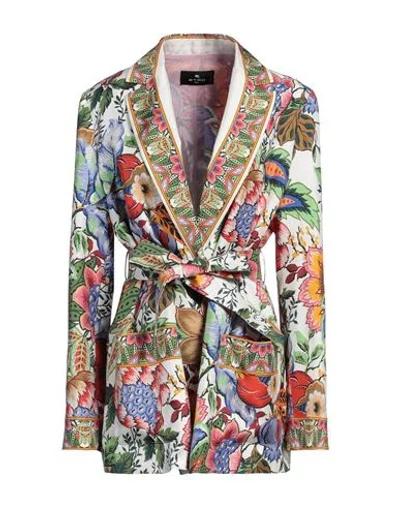 Etro Woman Blazer White Size 12 Silk