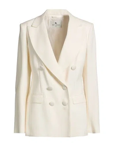 Etro Woman Blazer White Size 8 Viscose, Virgin Wool, Elastane