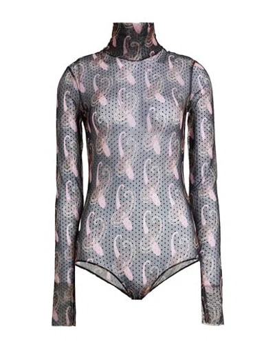 Etro Woman Bodysuit Black Size 6 Polyamide, Elastane