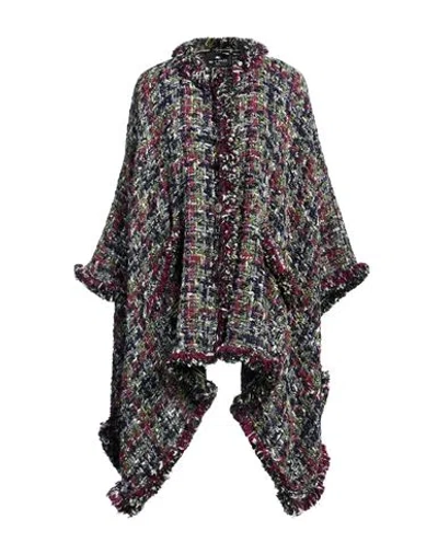 Etro Woman Cape Charcoal Size Onesize Wool, Polyester, Mohair Wool, Cotton, Viscose