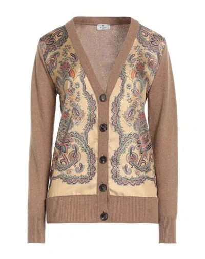 Etro Woman Cardigan Beige Size 4 Wool, Cashmere, Silk