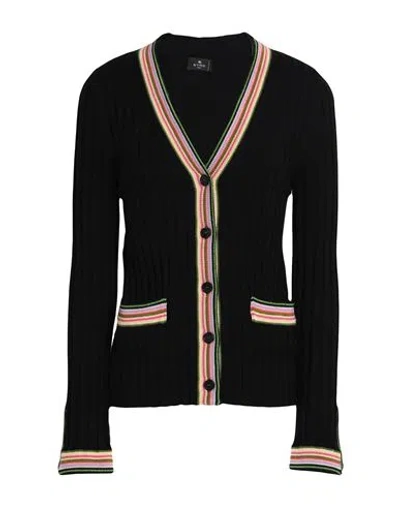 Etro Woman Cardigan Black Size 8 Wool