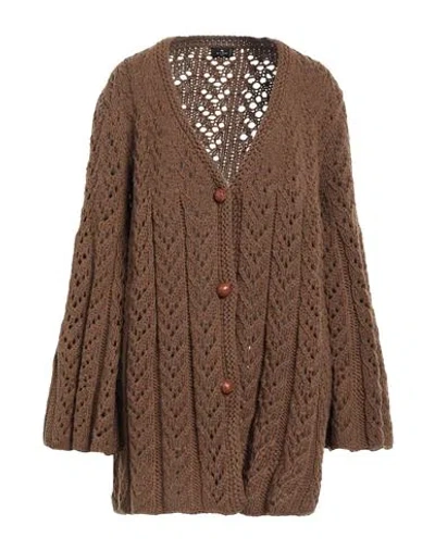 Etro Woman Cardigan Brown Size 4 Virgin Wool