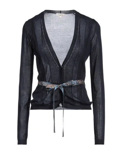 Etro Woman Cardigan Midnight Blue Size 12 Cashmere