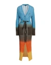 Etro Multicolor Oversized Cable Knit Cardigan With Degradé Colour Shading In Blue