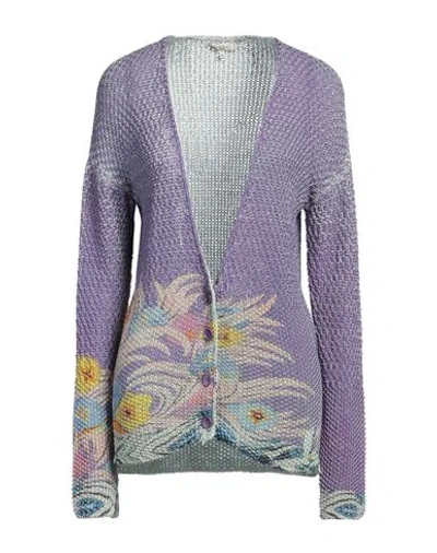 Etro Woman Cardigan Purple Size 10 Cotton