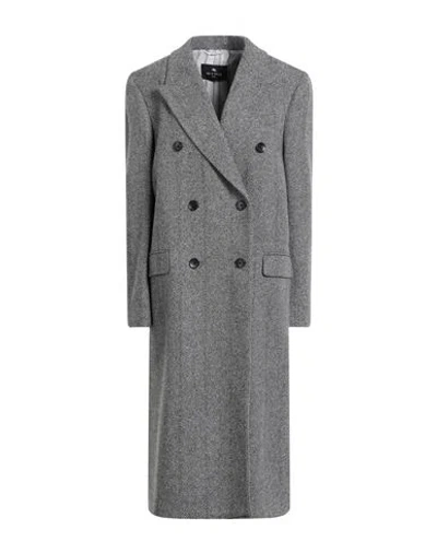 ETRO ETRO WOMAN COAT BLACK SIZE 12 WOOL, NYLON