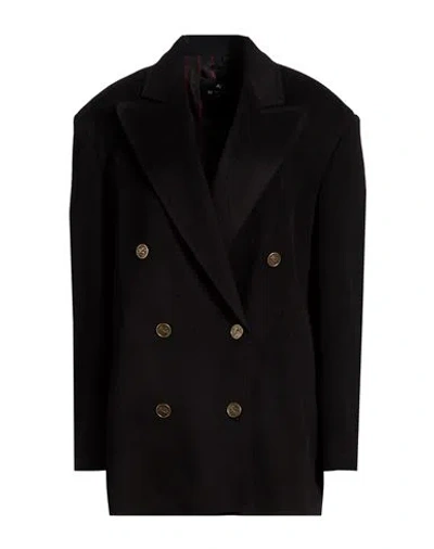 Etro Woman Coat Black Size 6 Wool, Cashmere