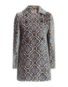 Etro Double-breasted Velvet Short Coat In Blue