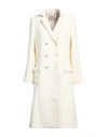 Etro Woman Coat Cream Size 6 Synthetic Fibers, Cotton, Wool, Polyurethane In White