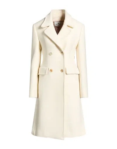 Etro Woman Coat Ivory Size 8 Virgin Wool In White
