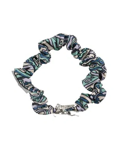Etro Woman Hair Accessory Green Size - Viscose, Brass In Blue