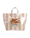 Etro Woman Handbag Beige Size - Recycled Polyethylene, Calfskin, Polyester, Cotton