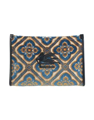 Etro Woman Handbag Blue Size - Textile Fibers, Leather