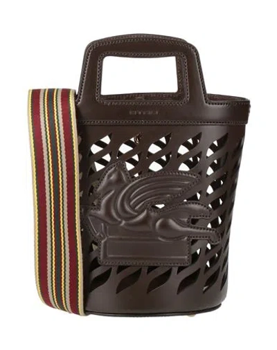 Etro Woman Handbag Dark Brown Size - Leather In Brown