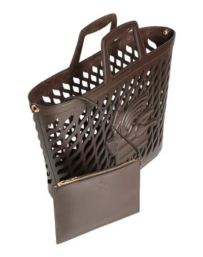 Etro Woman Handbag Dark Brown Size - Bull Skin, Calfskin