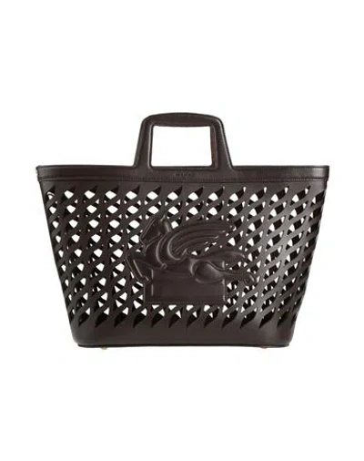 Etro Woman Handbag Dark Brown Size - Leather