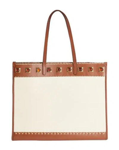 Etro Woman Handbag White Size - Leather, Textile Fibers