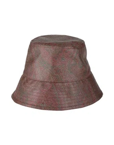 Etro Woman Hat Chocolate Brown Size S Cotton, Polyester, Pvc - Polyvinyl Chloride