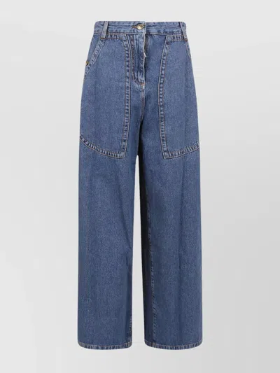 Etro Woman's High-waisted Wide Leg Denim Jeans In Blue