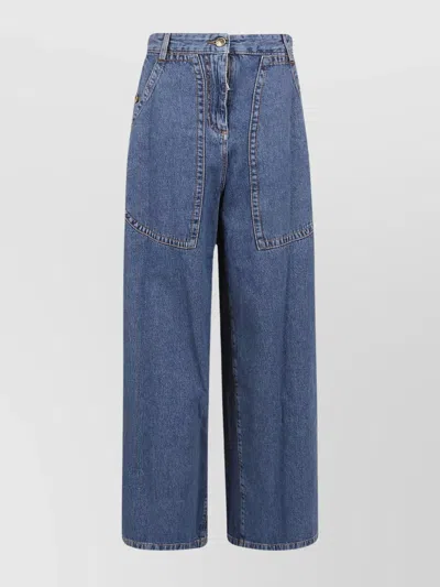 ETRO DENIM WIDE-LEG CARGO TROUSERS