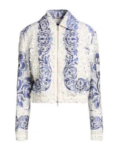 Etro Woman Jacket Blue Size 4 Cotton, Silk, Polyester, Pvc - Polyvinyl Chloride, Glass In Multi