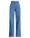 Etro Baggy High Waist Wide Leg Denim Trousers In Multi