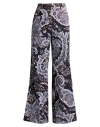 Etro Flared Jeans With Paisley Print In Navy