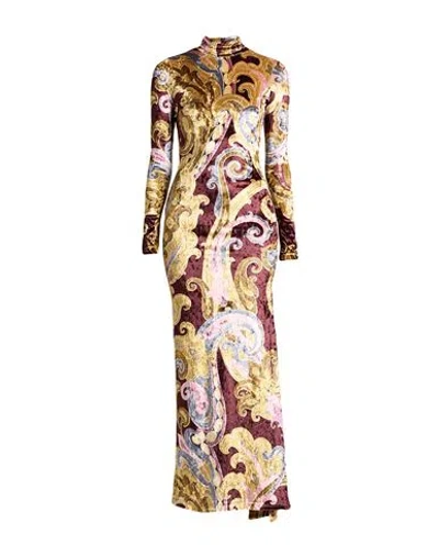 Etro Woman Maxi Dress Chocolate Brown Size 6 Polyester, Elastane