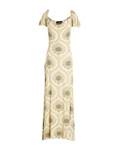 Etro Woman Maxi Dress Cream Size 8 Viscose, Elastane In Green
