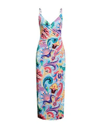 Etro Woman Maxi Dress Light Blue Size 8 Viscose In Multi
