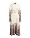 Etro Printed Cotton Midi Shirt Dress W/belt In Yellow