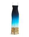 Etro Gradient Longline Dress With Paisley Printed In Blue