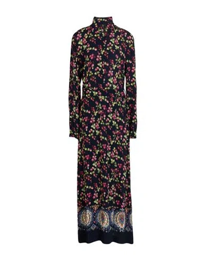 Etro Woman Maxi Dress Midnight Blue Size 10 Viscose, Elastane In Black