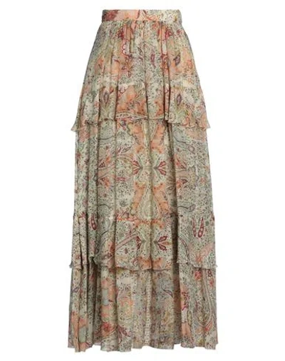 Etro Woman Maxi Skirt Beige Size 8 Cotton, Silk