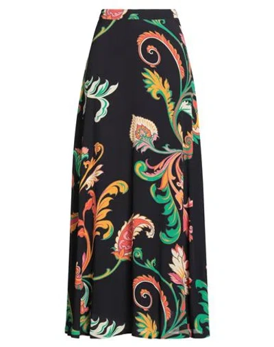 Etro Woman Maxi Skirt Black Size 6 Viscose