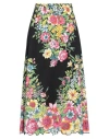 Etro Floral-print Cotton-blend Midi Skirt In Black