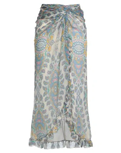 Etro Woman Maxi Skirt Ivory Size 6 Silk In Multi