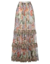 Etro Floral-print Tiered Silk Skirt In Off White